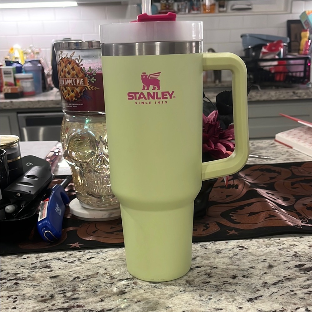 Stanley Neon Green Travel Mug with Handle